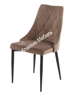 Стул LORA черный, велюр какао cacao 