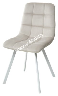 Стул CHILLI SQUARE G108-06 серебристо-серый/ белый каркас, велюр 