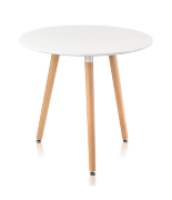 Стол круглый EAMES DST белый на дер. ножках