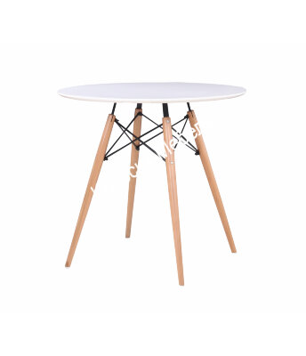 Стол круглый EAMES белый на дер. ножках 