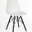 Стул Florence в стиле Eames белый черные ножки - Стул Florence в стиле Eames белый черные ножки