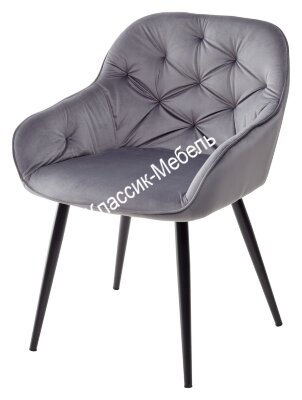 Стул BREEZE BLUVEL-14 GREY, велюр/ черный каркас 