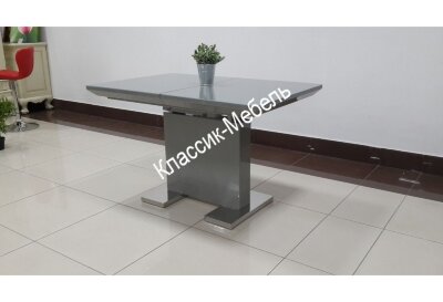 Стол обеденный SURF (1200-1600х800х760) GRAY HIGLOSSY (серый лак со стеклом) Обеденная группа SURF(Стол+4 стула)