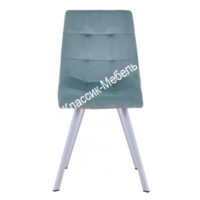 Стул Mia белый, велюр мятный light green 